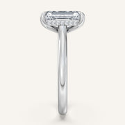 Image for Emerald Cut Cathedral Hidden Halo Engagement Ring | 14k White Gold