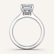 Image for Emerald Cut Cathedral Hidden Halo Engagement Ring | 14k White Gold