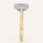 Image for Emerald Cut Cathedral Hidden Halo Engagement Ring | 14k Two Tone