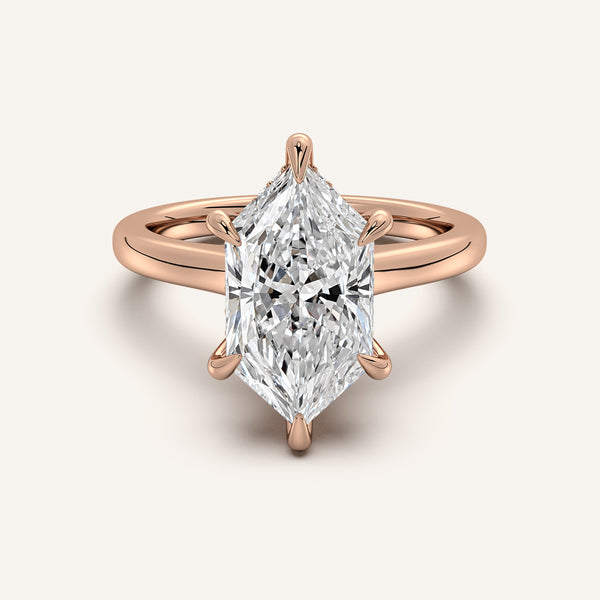 Dutch Marquise Cathedral Hidden Halo Engagement Ring | 18k Rose Gold
