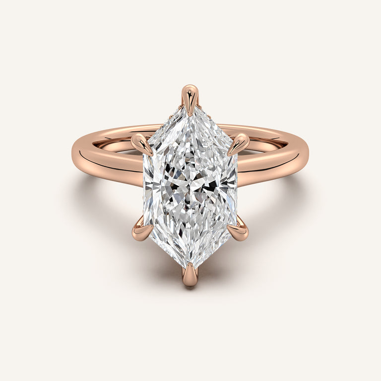 Image for Dutch Marquise Cathedral Hidden Halo Engagement Ring | 18k Rose Gold