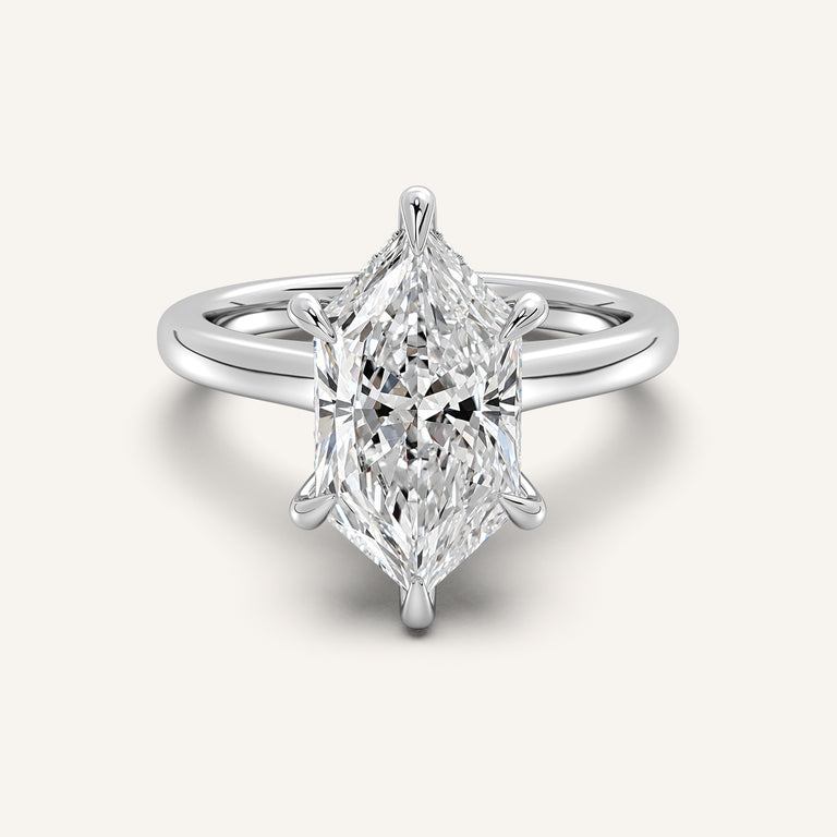 Image for Dutch Marquise Cathedral Hidden Halo Engagement Ring | Platinum