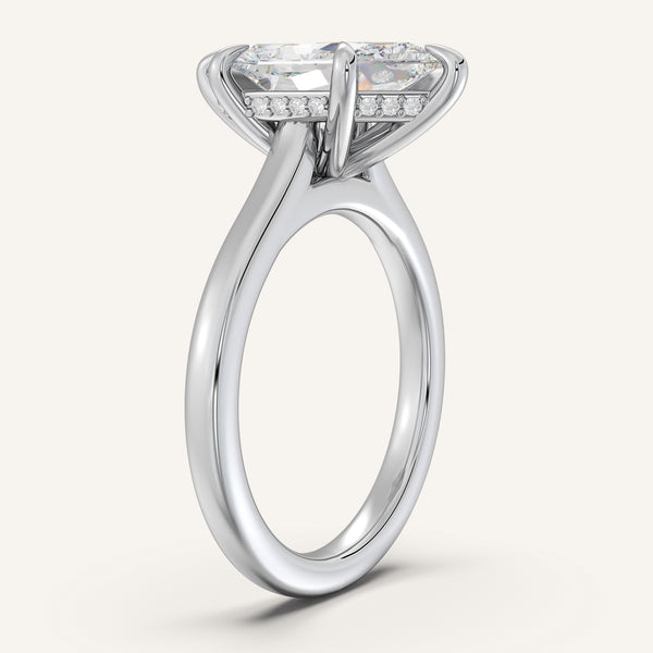 Dutch Marquise Cathedral Hidden Halo Engagement Ring | Platinum