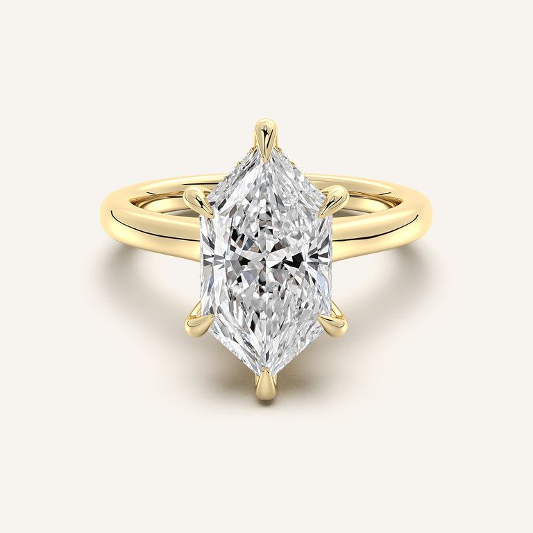 Image for Dutch Marquise Cathedral Hidden Halo Engagement Ring | 18k Yellow Gold