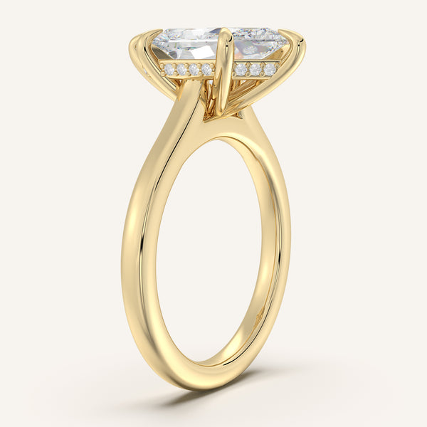 Dutch Marquise Cathedral Hidden Halo Engagement Ring | 18k Yellow Gold