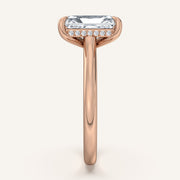 Image for Radiant Cut Cathedral Hidden Halo Engagement Ring | 14k Rose Gold