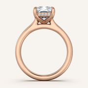 Image for Radiant Cut Cathedral Hidden Halo Engagement Ring | 14k Rose Gold