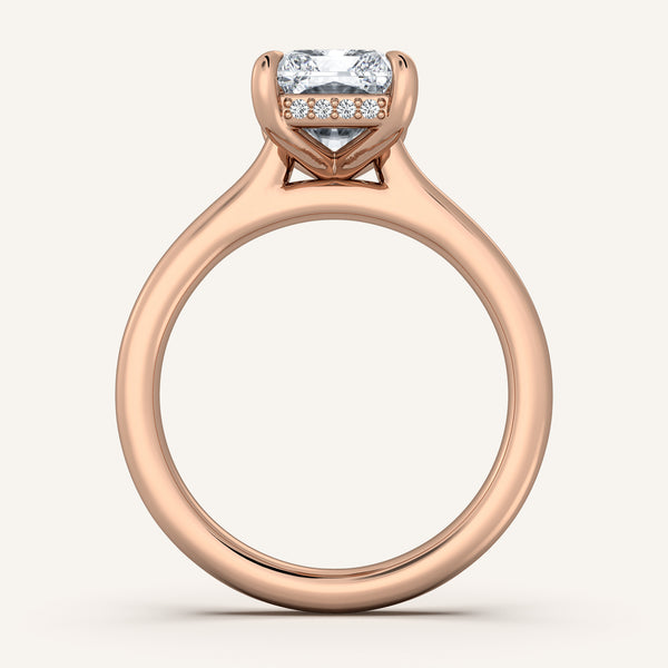Cathedral Hidden Halo Engagement Ring | 18k Rose Gold