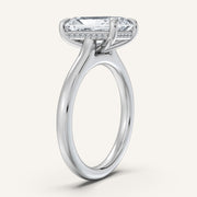 Image for Radiant Cut Cathedral Hidden Halo Engagement Ring | 14k White Gold