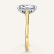 Image for Radiant Cut Cathedral Hidden Halo Engagement Ring | 14k Two Tone