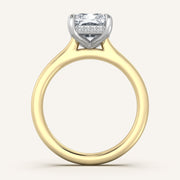 Image for Radiant Cut Cathedral Hidden Halo Engagement Ring | 18k Two Tone