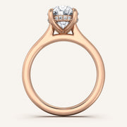 Image for Oval Cathedral Hidden Halo Engagement Ring | 14k Rose Gold