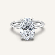 Image for Oval Cathedral Hidden Halo Engagement Ring | Platinum