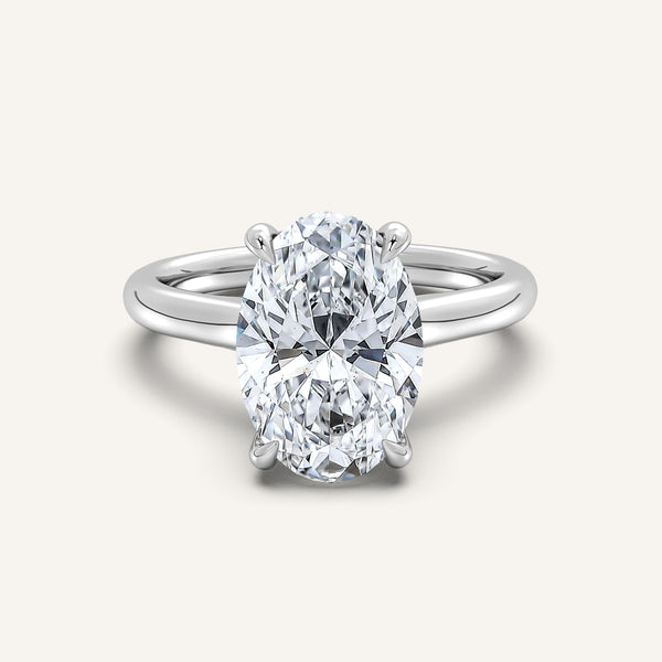 Cathedral Hidden Halo Engagement Ring | Platinum
