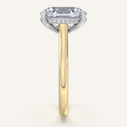 Image for Oval Cathedral Hidden Halo Engagement Ring | 14k Two Tone