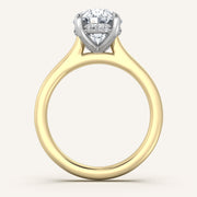 Image for Oval Cathedral Hidden Halo Engagement Ring | 14k Two Tone