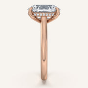 Image for Cushion Cut Cathedral Hidden Halo Engagement Ring | 14k Rose Gold