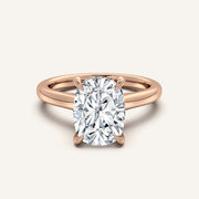Image for Cushion Cut Cathedral Hidden Halo Engagement Ring | 14k Rose Gold
