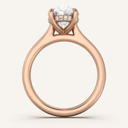 Image for Cushion Cut Cathedral Hidden Halo Engagement Ring | 18k Rose Gold
