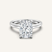 Image for Cushion Cut Cathedral Hidden Halo Engagement Ring | Platinum