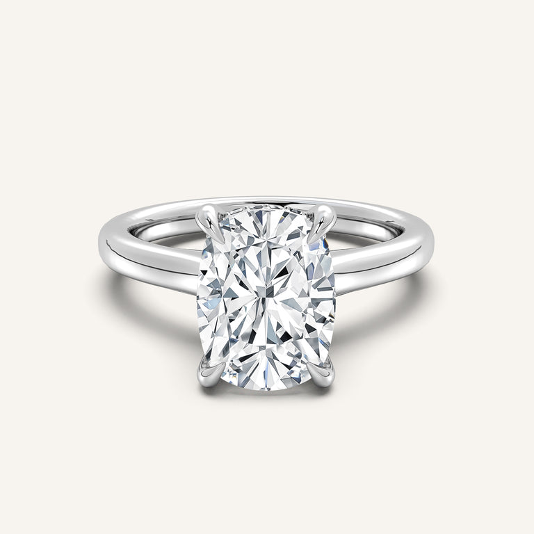 Image for Cushion Cut Cathedral Hidden Halo Engagement Ring | Platinum
