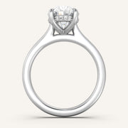 Image for Cushion Cut Cathedral Hidden Halo Engagement Ring | 14k White Gold