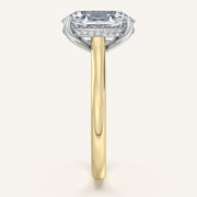 Image for Cushion Cut Cathedral Hidden Halo Engagement Ring | 14k Two Tone