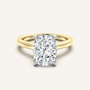 Image for Cushion Cut Cathedral Hidden Halo Engagement Ring | 18k Two Tone