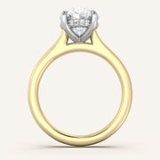 Image for Cushion Cut Cathedral Hidden Halo Engagement Ring | 14k Two Tone