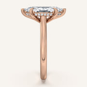 Image for Marquise Cathedral Hidden Halo Engagement Ring | 18k Rose Gold
