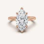 Image for Marquise Cathedral Hidden Halo Engagement Ring | 18k Rose Gold