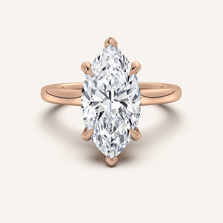 Image for Marquise Cathedral Hidden Halo Engagement Ring | 14k Rose Gold