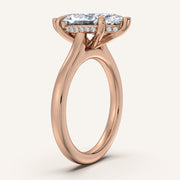 Image for Marquise Cathedral Hidden Halo Engagement Ring | 14k Rose Gold