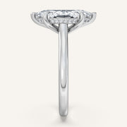 Image for Marquise Cathedral Hidden Halo Engagement Ring | 18k White Gold