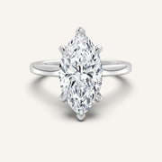 Image for Marquise Cathedral Hidden Halo Engagement Ring | 18k White Gold