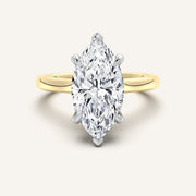 Image for Marquise Cathedral Hidden Halo Engagement Ring | 14k Two Tone