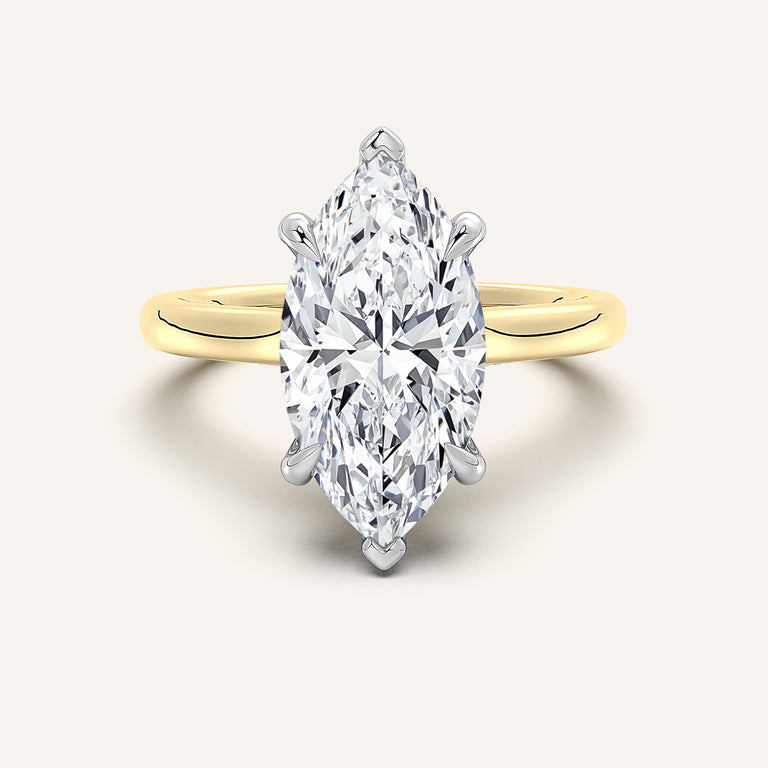 Image for Marquise Cathedral Hidden Halo Engagement Ring | 18k Two Tone
