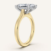 Image for Marquise Cathedral Hidden Halo Engagement Ring | 14k Two Tone