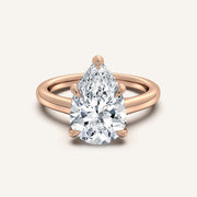 Image for Pear Shape Cathedral Hidden Halo Engagement Ring | 14k Rose Gold