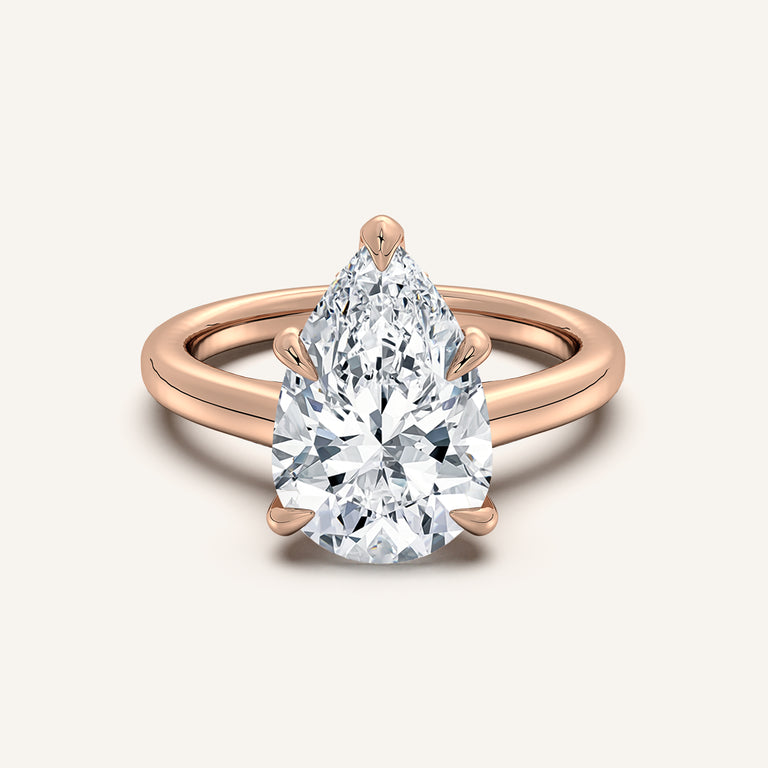 Image for Pear Shape Cathedral Hidden Halo Engagement Ring | 18k Rose Gold