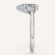 Image for Pear Shape Cathedral Hidden Halo Engagement Ring | 14k White Gold