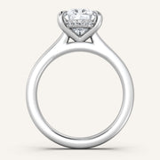 Image for Pear Shape Cathedral Hidden Halo Engagement Ring | 18k White Gold