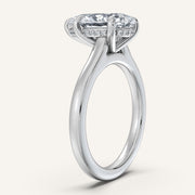 Image for Pear Shape Cathedral Hidden Halo Engagement Ring | 18k White Gold