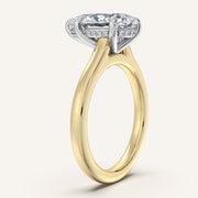 Image for Pear Shape Cathedral Hidden Halo Engagement Ring | 14k Two Tone