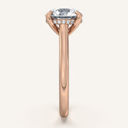 Image for Round Cathedral Hidden Halo Engagement Ring | 14k Rose Gold
