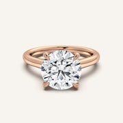 Image for Round Cathedral Hidden Halo Engagement Ring | 18k Rose Gold