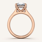 Image for Round Cathedral Hidden Halo Engagement Ring | 18k Rose Gold