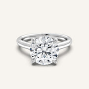 Image for Round Cathedral Hidden Halo Engagement Ring | 14k White Gold