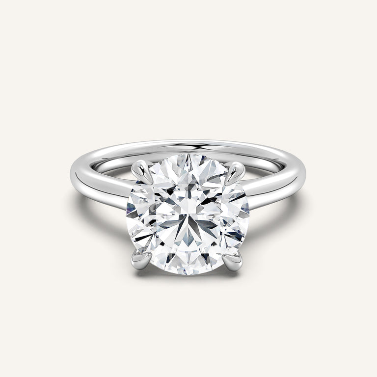 Image for Round Cathedral Hidden Halo Engagement Ring | Platinum