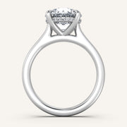 Image for Round Cathedral Hidden Halo Engagement Ring | 14k White Gold